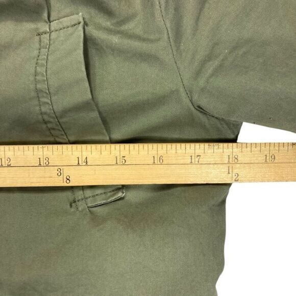 Miss London Jacket Womens S Green Utility Cinch Waist Lined Pockets Preppy Coat - Picture 12 of 16
